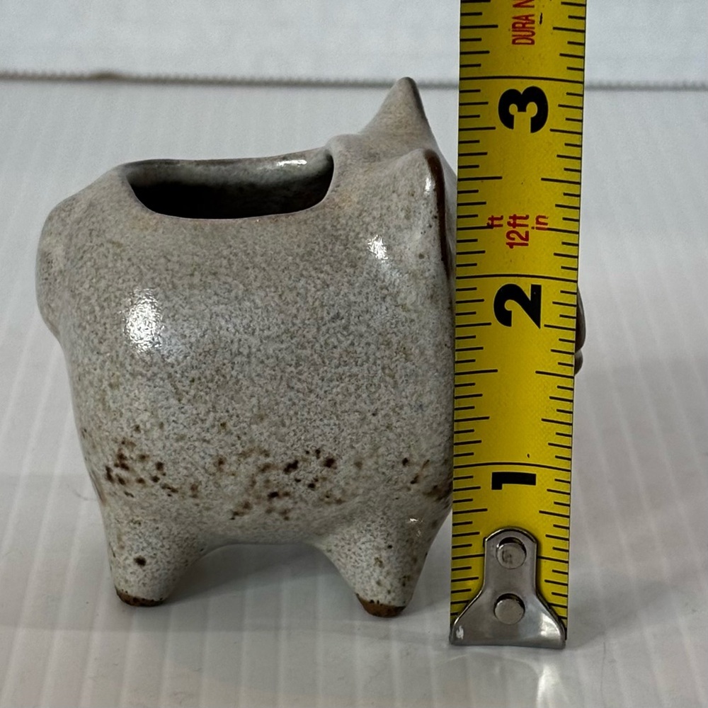 Vtg  David Stewart Lions Valley Stoneware Pig Ceramic Planter Toothpick Holder - Picture 7 of 9